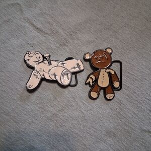 Cute Stuffed Doll Enamel Pins - Brown & Cream